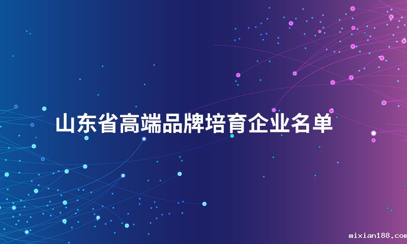 山东省高端品牌培育企业名单